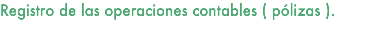 Registro de las operaciones contables ( pólizas ). 